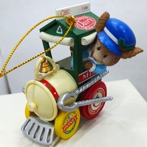 Enesco Christmas Ornament Milk Honey Train Mouse Conductor Apple Jam